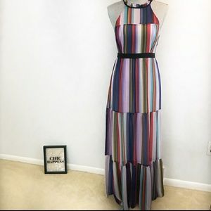 BCBGENERATION Rainbow Stripe Maxi Dress Size 6